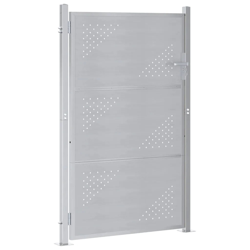 Cancello da giardino Argento 85 x 144 cm Acciaio inossidabile CFW2979235