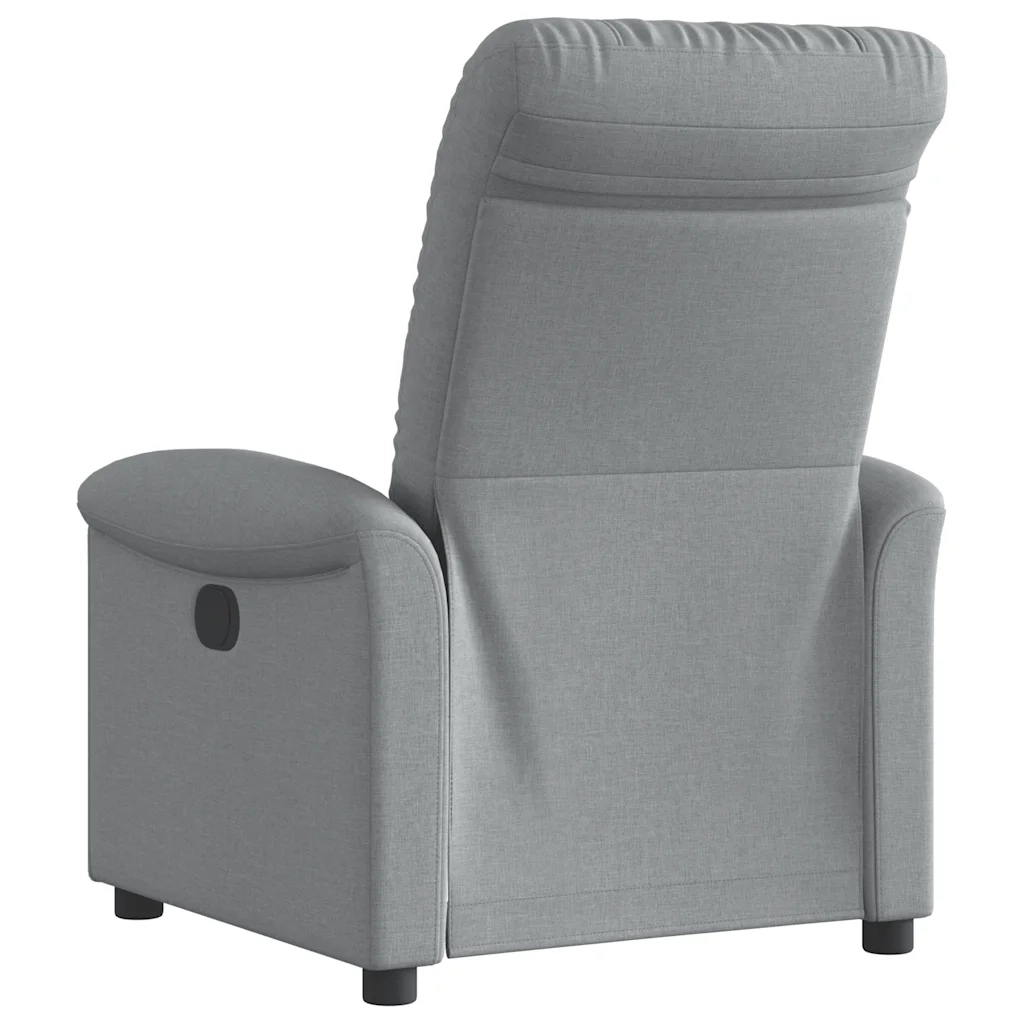 Poltrona | Sedia Relax Reclinabile in Tessuto Grigio Chiaro
