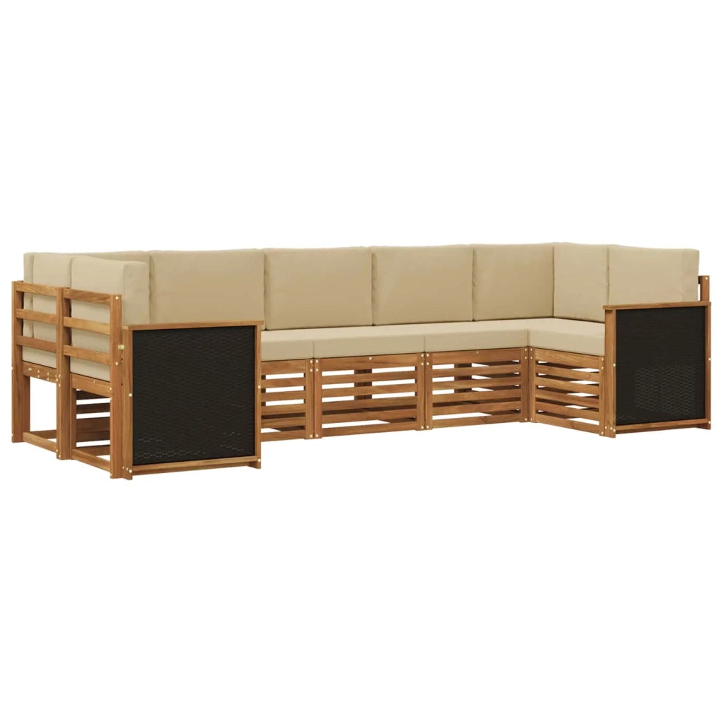 Set di divani da esterno 6 pz Naturale 3384794