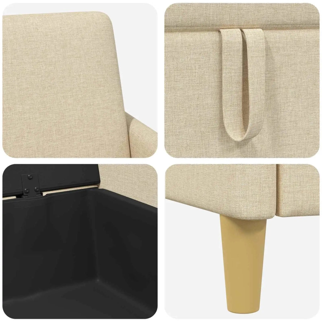 Divano con Storage Crema 72 x 78 x 87 cm Poliestere 42036870
