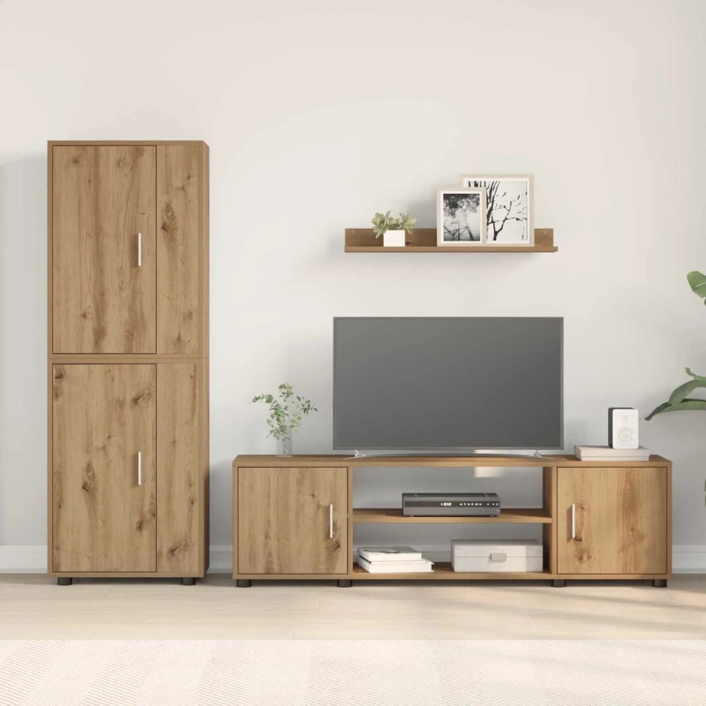 Set mobile TV 4 pcs Rovere artigianale Legno multistrato 3397903
