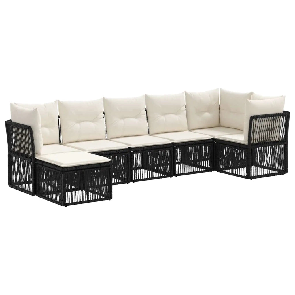 Set Divano da Giardino 7 pz Nero polyrattan 3434296