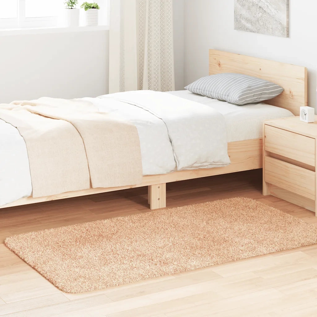 Tappeto Shaggy a Pelo Lungo NAVARRA Beige 80x150 cm poliestere 4102813