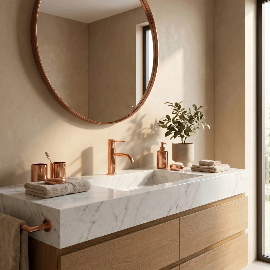 Rubinetto Da Lavabo Rea Venti Copper Low
