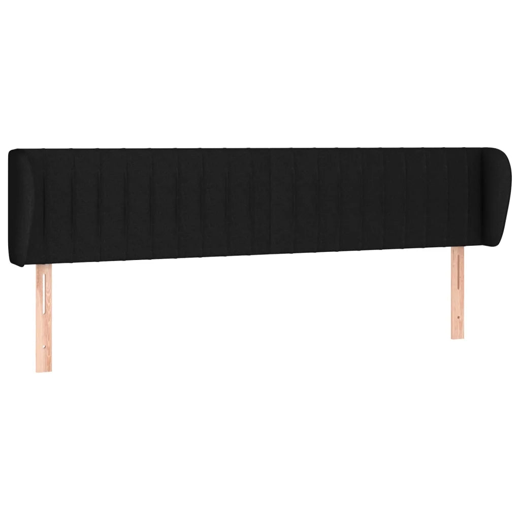 Testiera ad Orecchio-Testata con Orecchie Nera 203x23x78/88 cm in Tessuto 196207