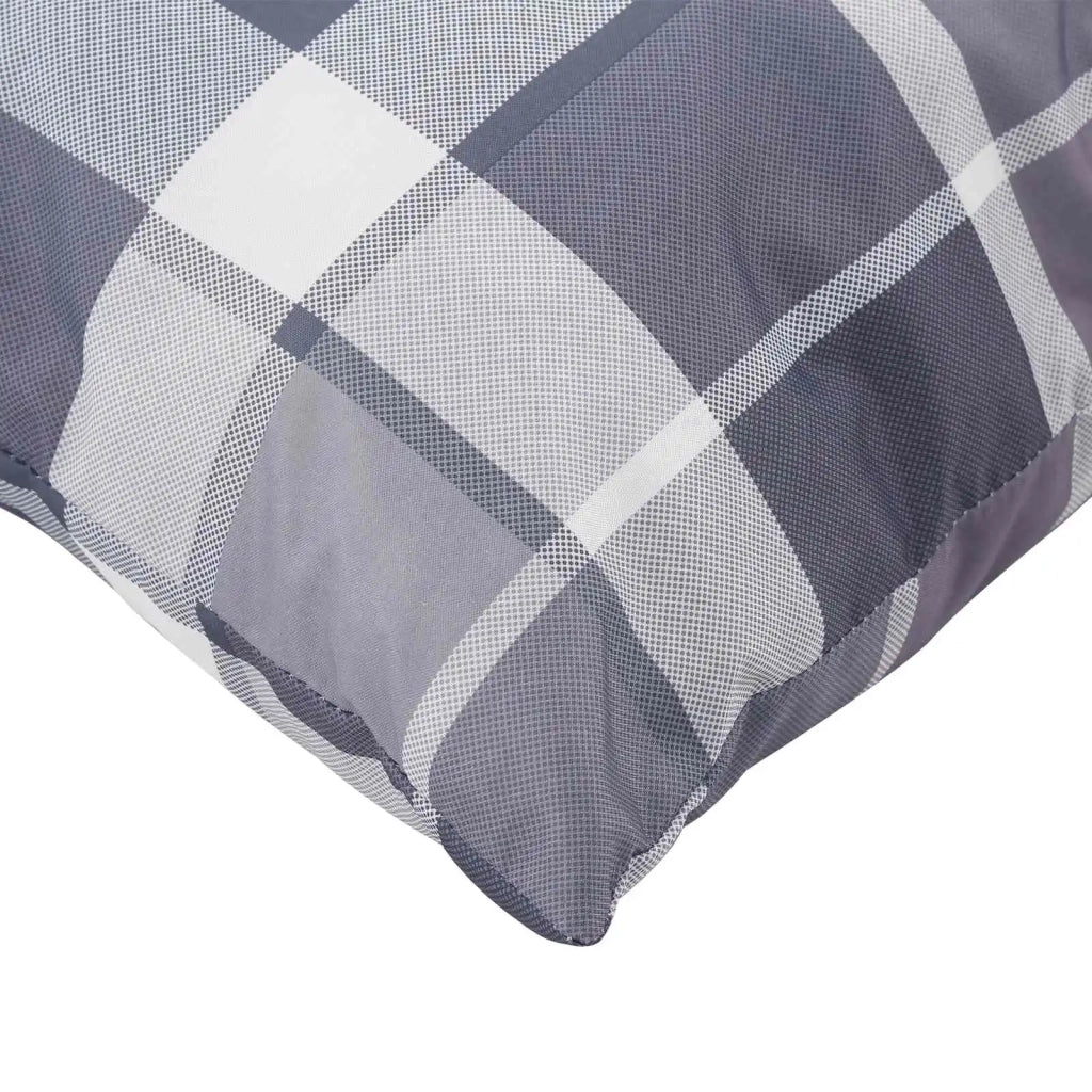 Cuscino da Esterno 4 pz Tessuto Grigio a quadri 50 x 50 cm 377776
