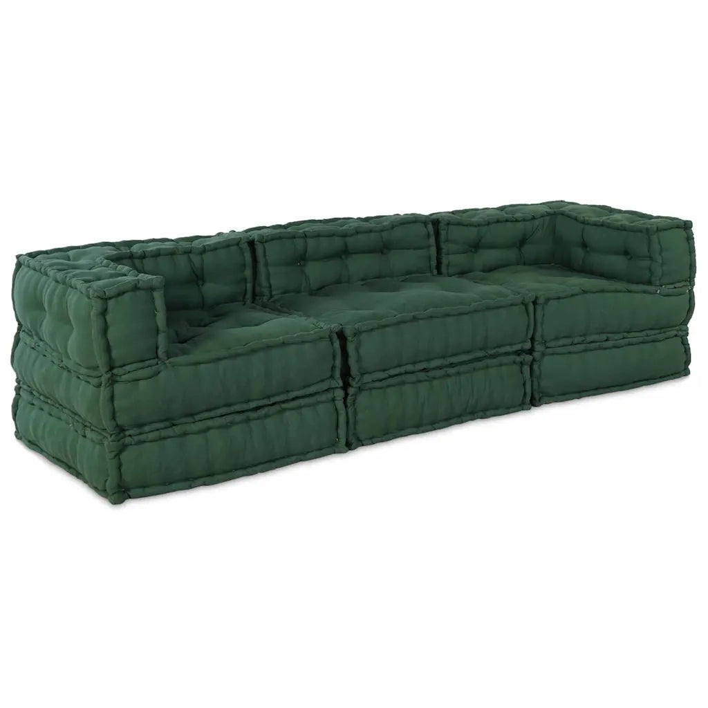 Divano modulare 3 pcs Verde Tessuto 3315077