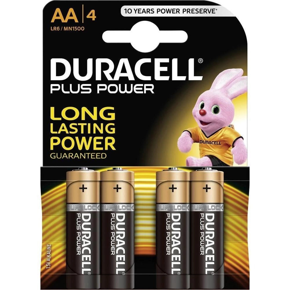 Trade Shop - 4 Pile Batterie Stilo Duracell Alkaline Plus Power Aa Stilo 1,5v Mn1500 -