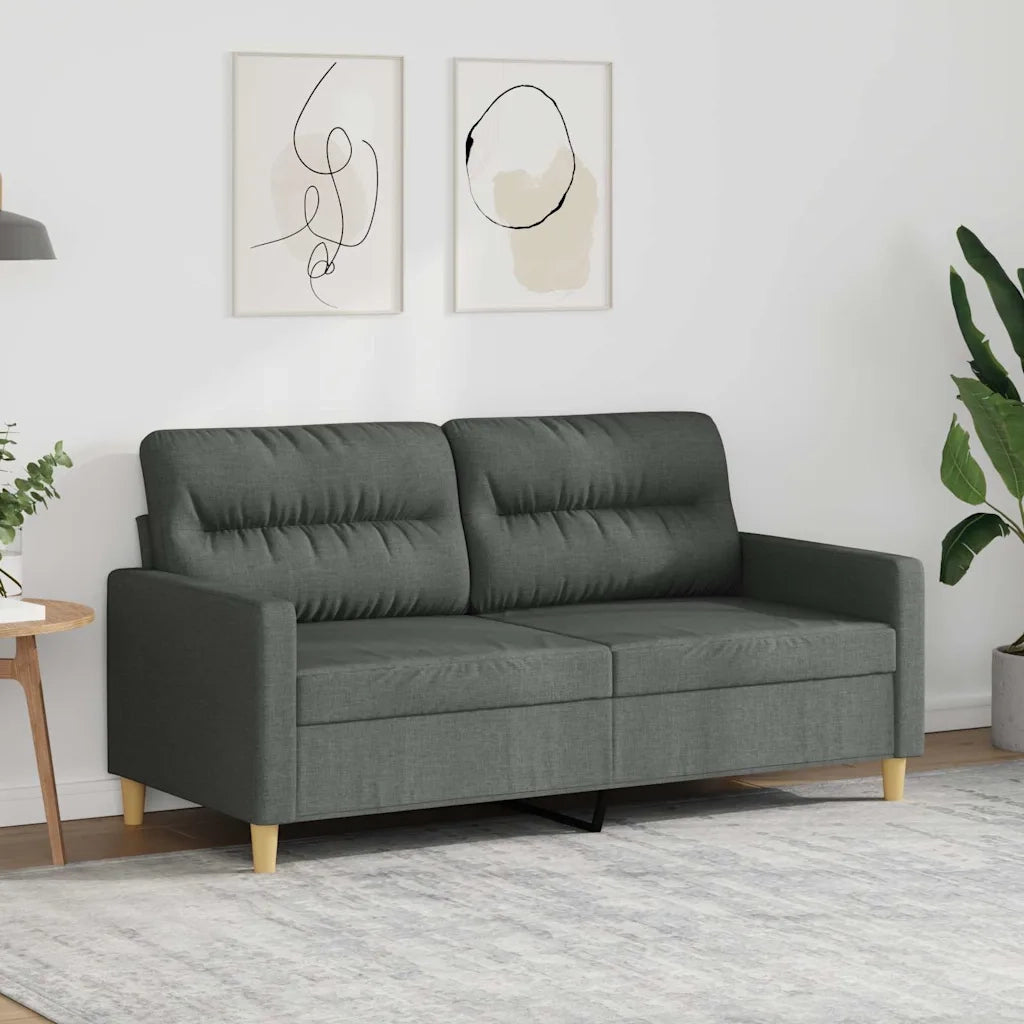 Divano a 2 Posti-Sofa 2 Posti Grigio Scuro 140 cm in Tessuto 160549