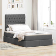 Letto con contenitore e LED con led Grigio scuro 120 x 190 cm