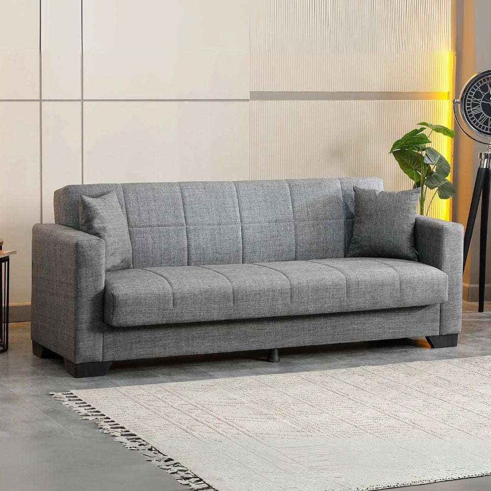 Divano letto Moon con contenitore colore grigio 213x81x83H