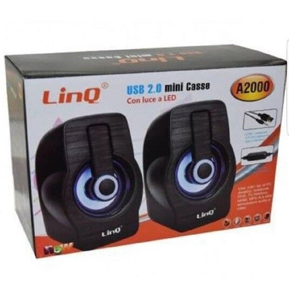Trade Shop - Casse Usb 2.0 Mini Speaker Altoparlanti Con Luce Led Pc Notebook Netbook A2000 -