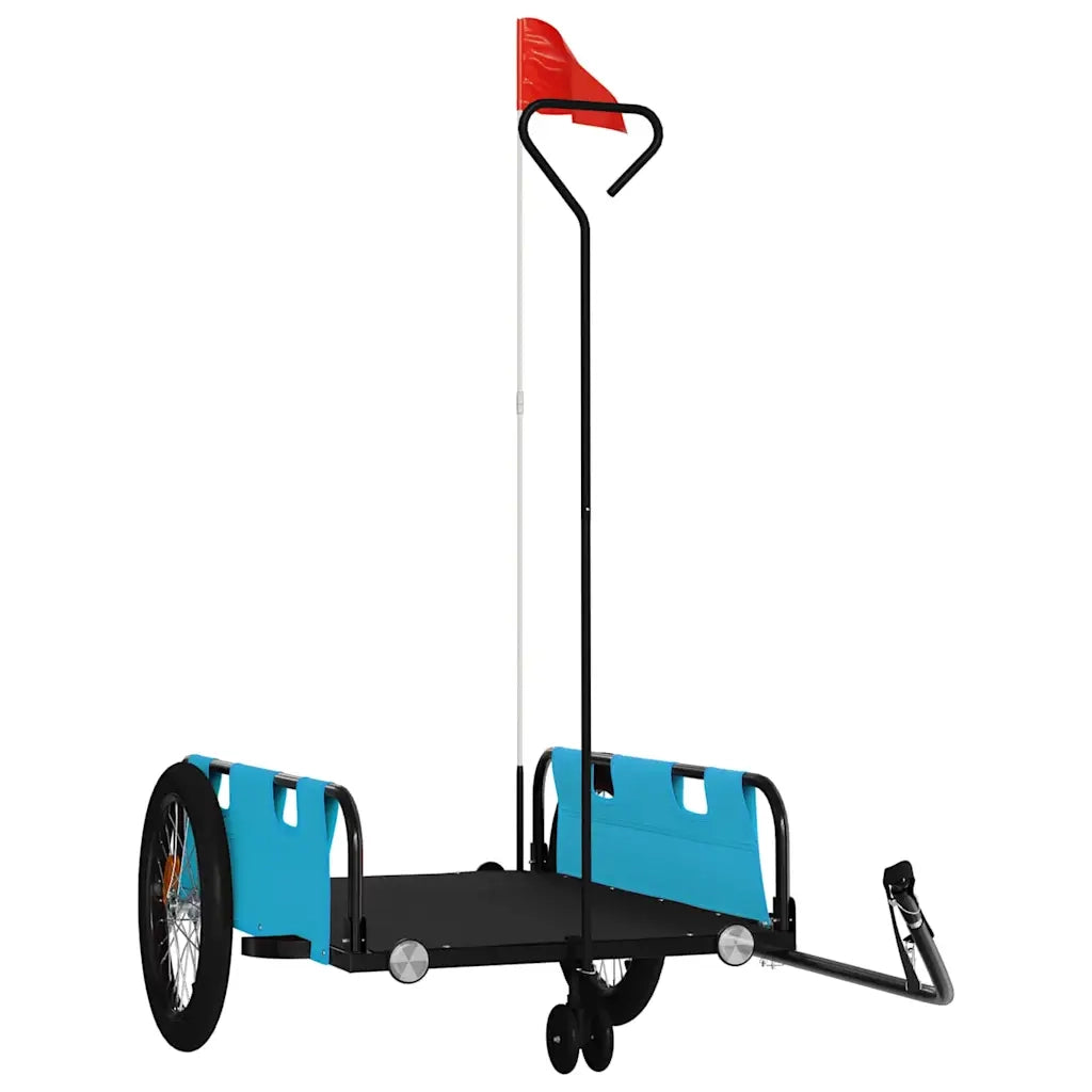 Rimorchio da Bici Blu e Nero in Tessuto Oxford e Ferro CFW4870095