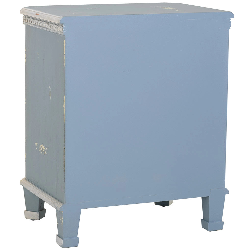 Comodino in legno con 3 cassetti 50x35x60 blu