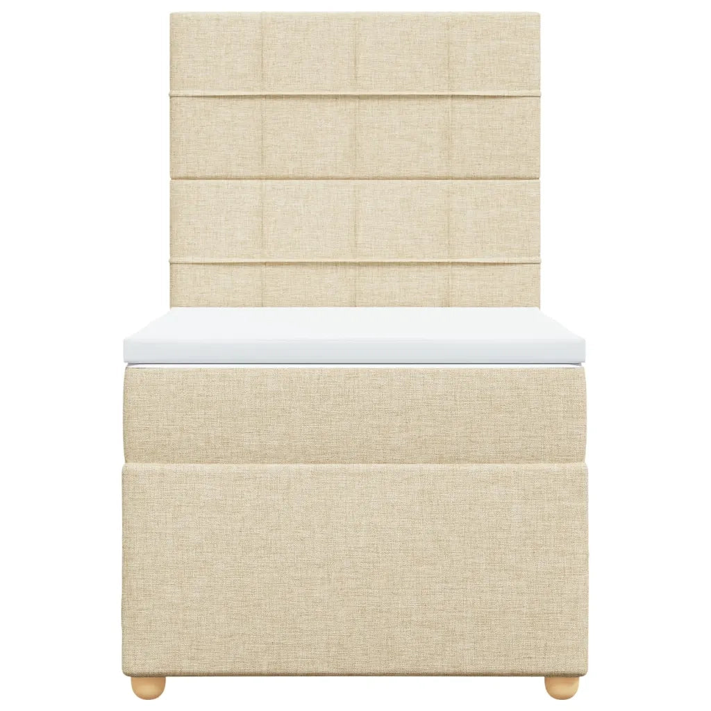 Giroletto a Molle con Materasso Crema 90x200 cm inTessuto