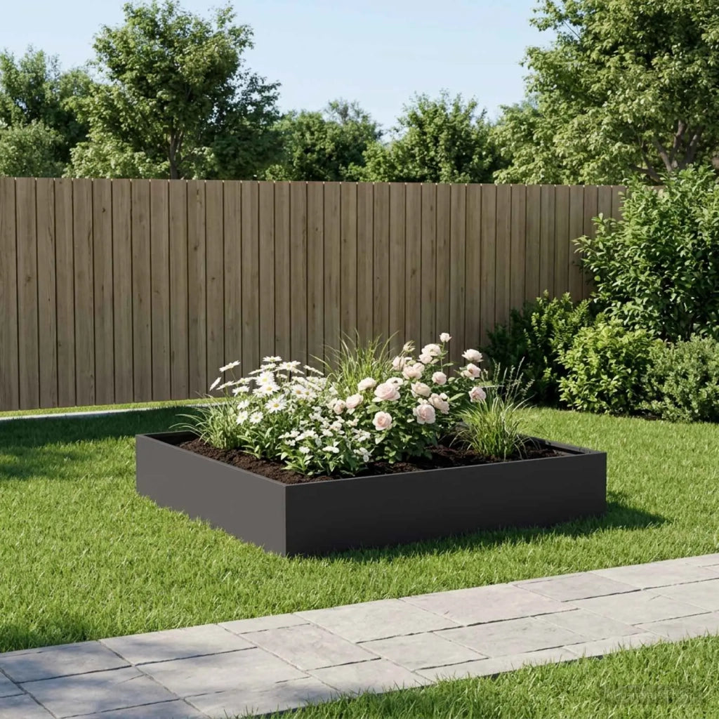 Vaso da giardino Nero 100 x 100 x 20 cm 8005022