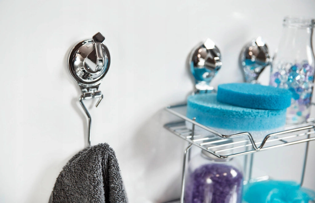 KADAX - Gancio portasciugamani da bagno a parete con ventosa, colore argento.