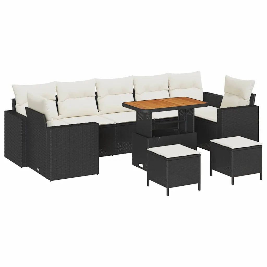 Set Divano da Giardino 10 pcs Nero polyrattan 3361600