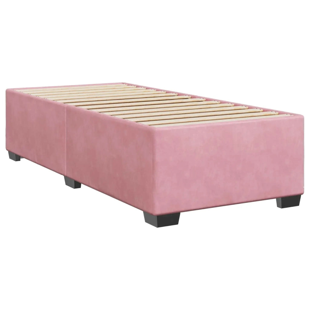 Letto box spring con materasso Rosa 100 x 200 cm Velluto 3450667