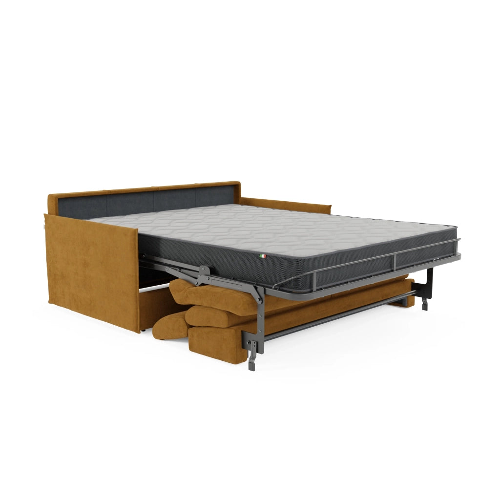 Miryam Divano letto con poggiatesta reclinabili e comfort maxi - design compatto in morbido tessuto smacchiabile T31 189 cm giallo ocra