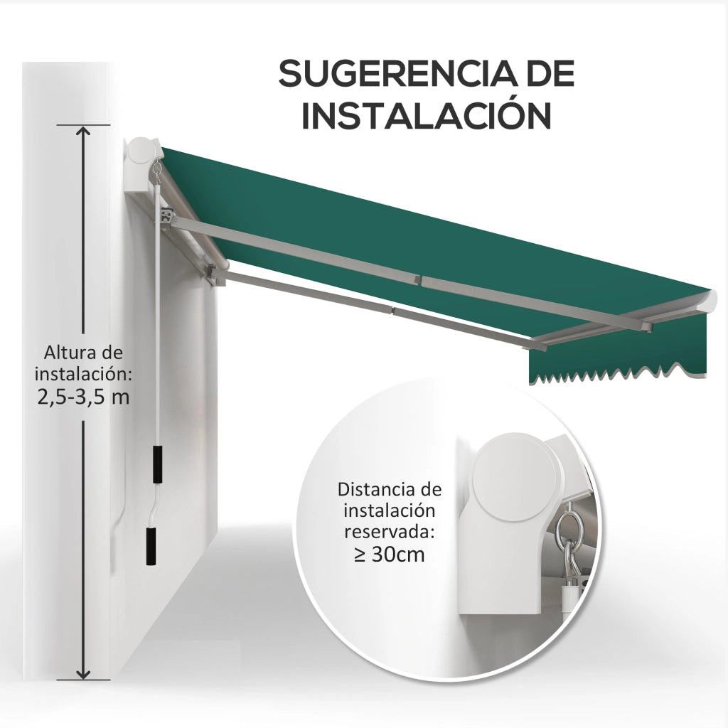 Toldo Manuale per Terrazza ¨C Minimal ¨C Verde Antracite 395x245 cm