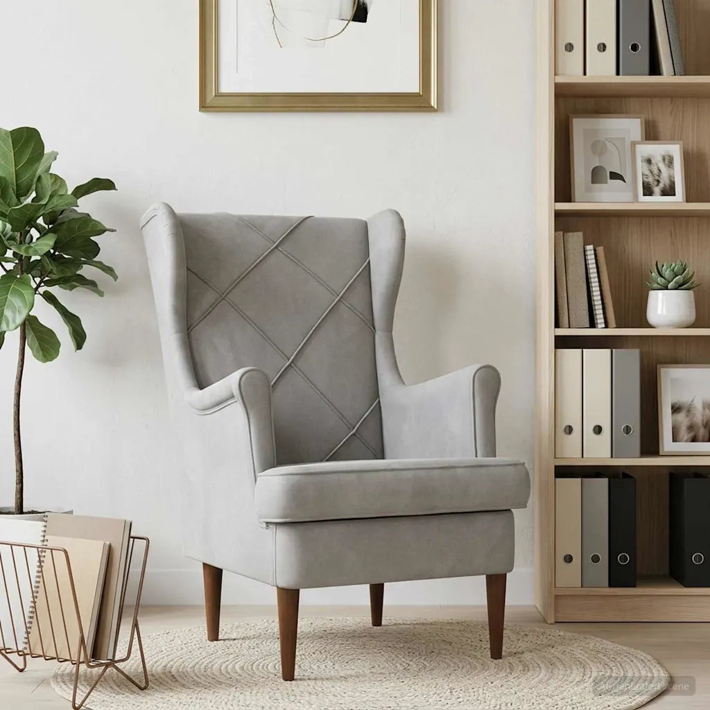 Poltrona Grigio Chiaro Velluto 42029896