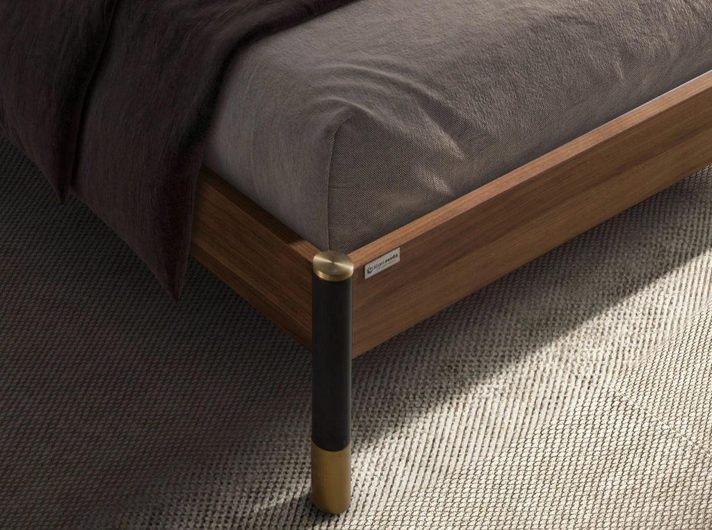 Letto in similpelle grigio scuro