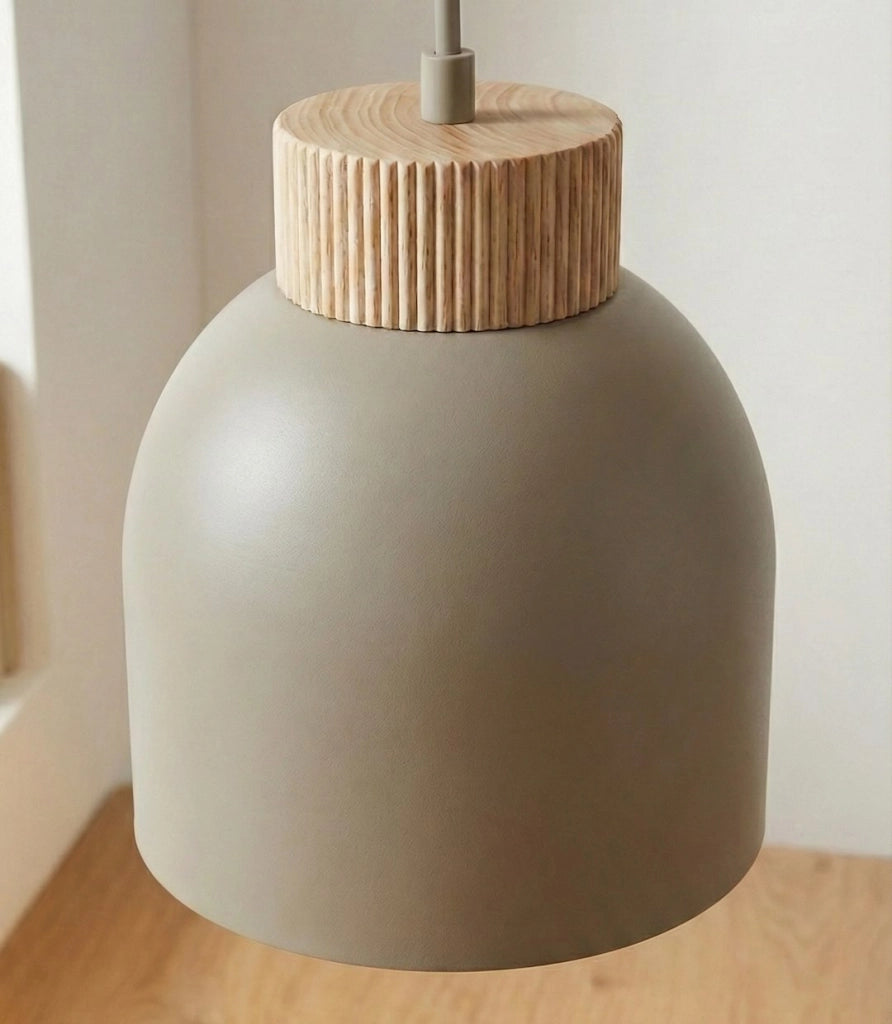 Lampada sospensione KRU beige legno 1xE27 Emibig