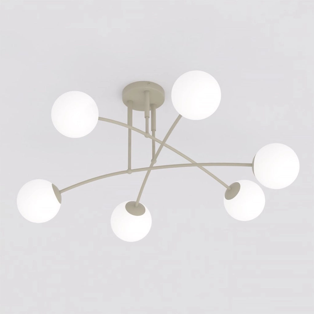 Plafoniera moderna PREGOS 6xE14 beige bianco Emibig