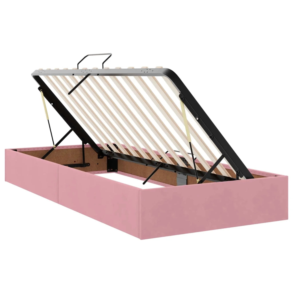 Letto con Contenitore con testiera 2 pz Rosa 3458942