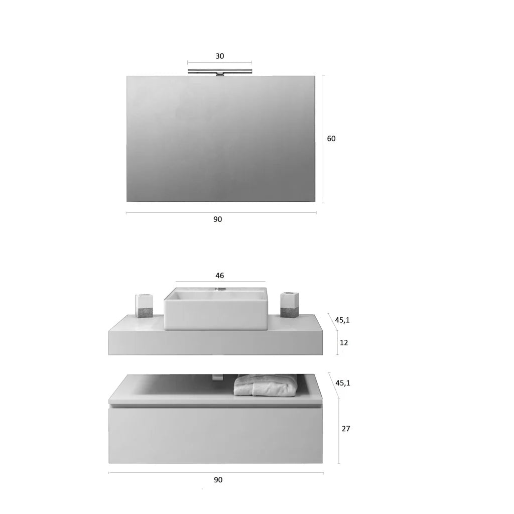 Composizione 5 pezzi ASTRA rovere miele/bianco