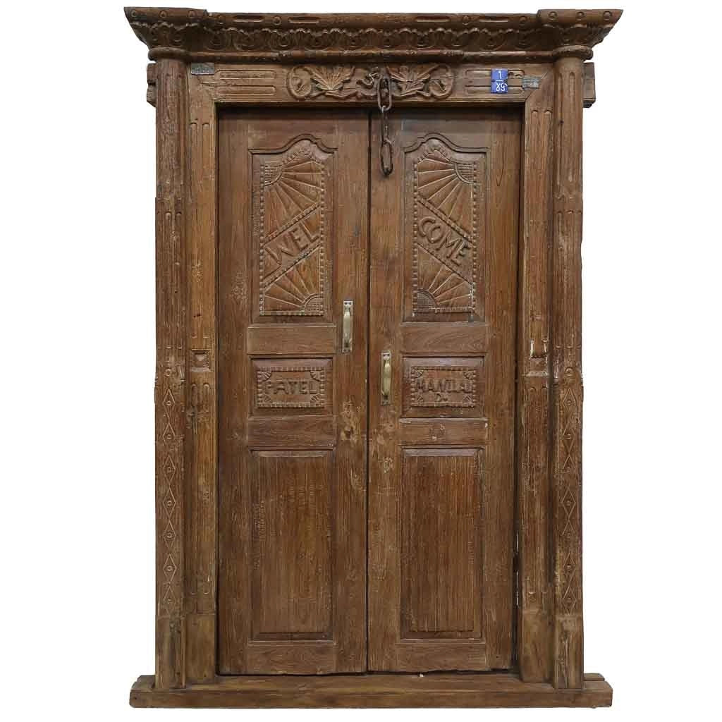 Porta in legno marrone 152x19x218h cm
