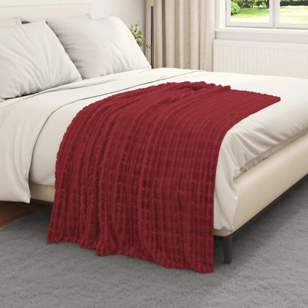 Coperta Rosso Bordeaux 150 x 130 cm Panno 42016937