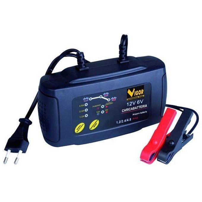 Vigor ZIP 6-12 ELECTRONIC Caricabatterie Elettronico 6-12 V 1.2-4.8 A Piombo AGM Gel Wet Mantenimento LED