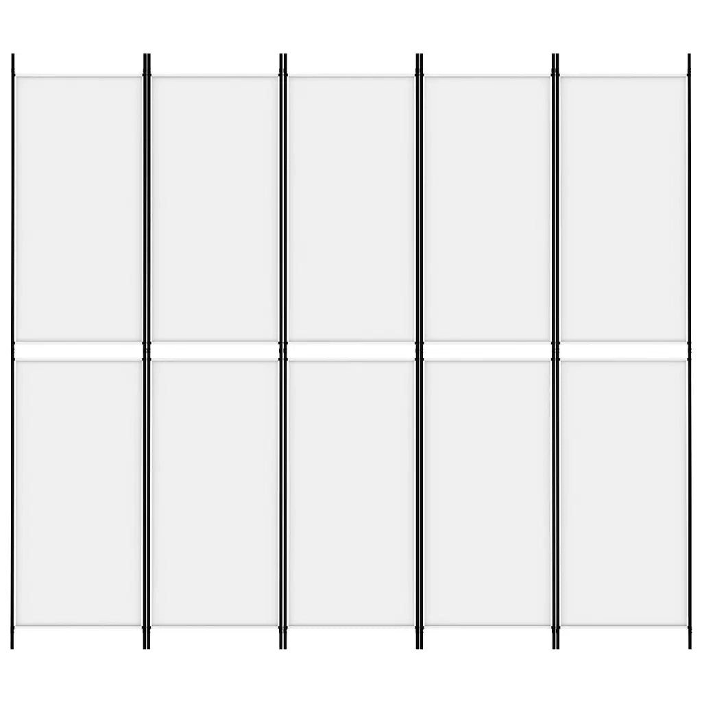 Divisorio a 5 Pannelli Bianco 250x220 cm Tessuto 350250