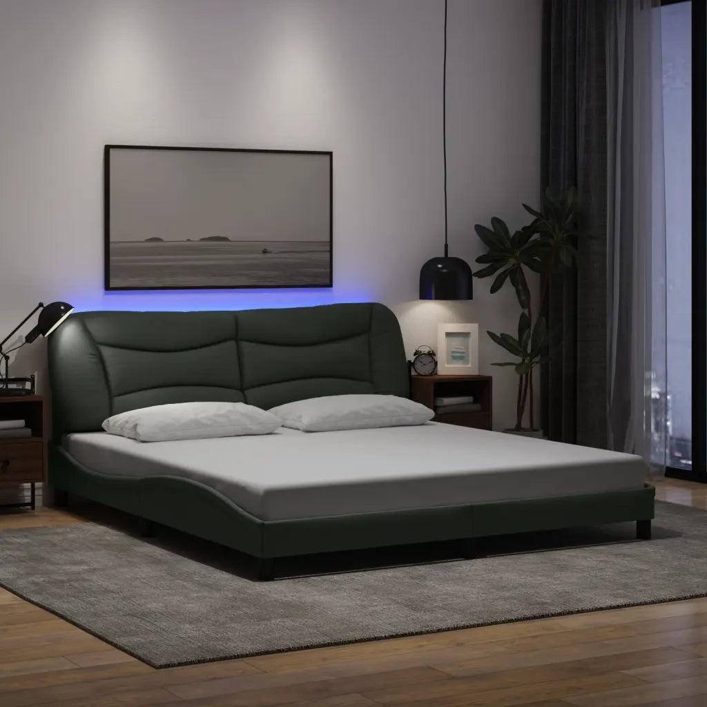 Letto matrimoniale | Letto per adulti | Giroletto con LED senza Materasso Hvar 180x200 cm Tessuto