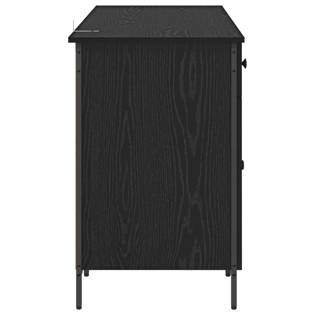 Scrivania per computer Rovere Nero 131 x 48 x 75 cm 882834