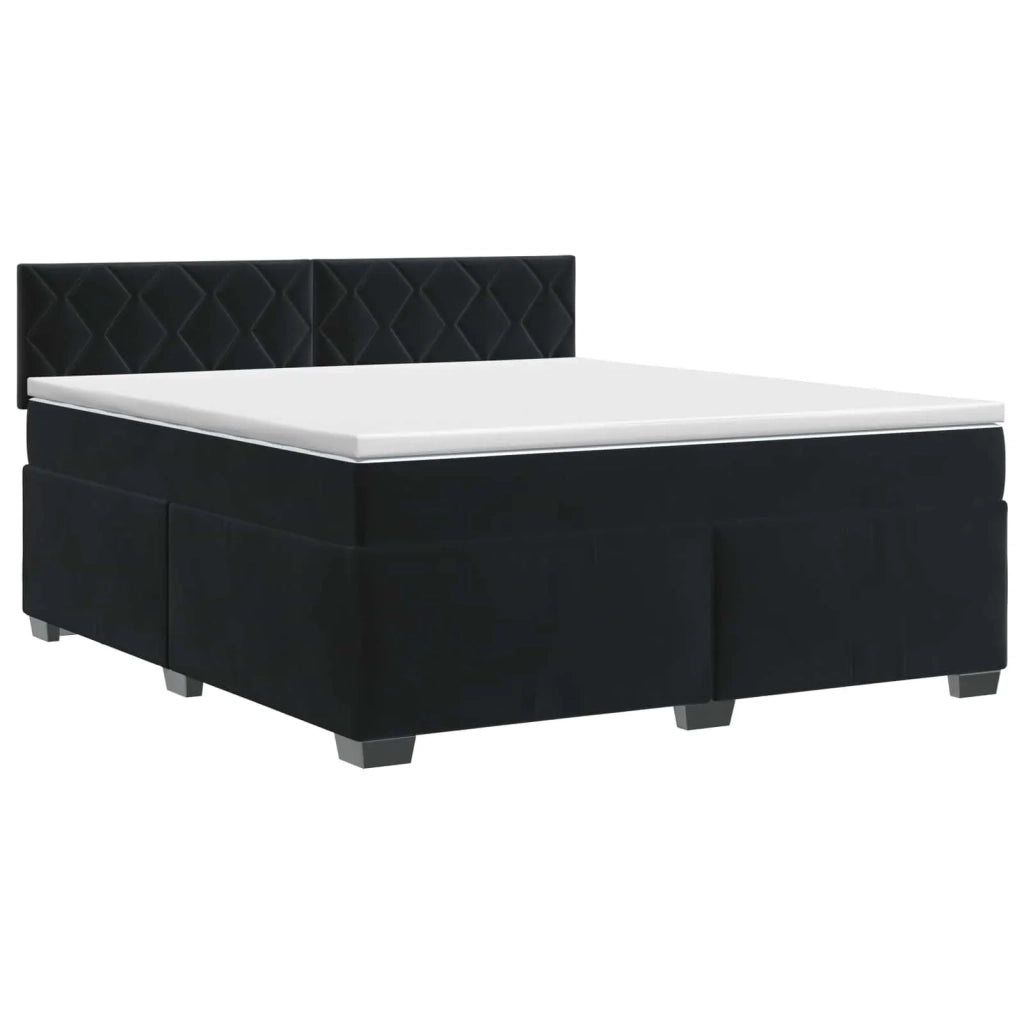 Letto box spring con materasso Nero 140 x 200 cm Velluto 3450736