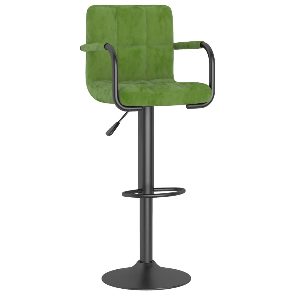 Sgabello da Bar Verde Chiaro in Velluto 334650
