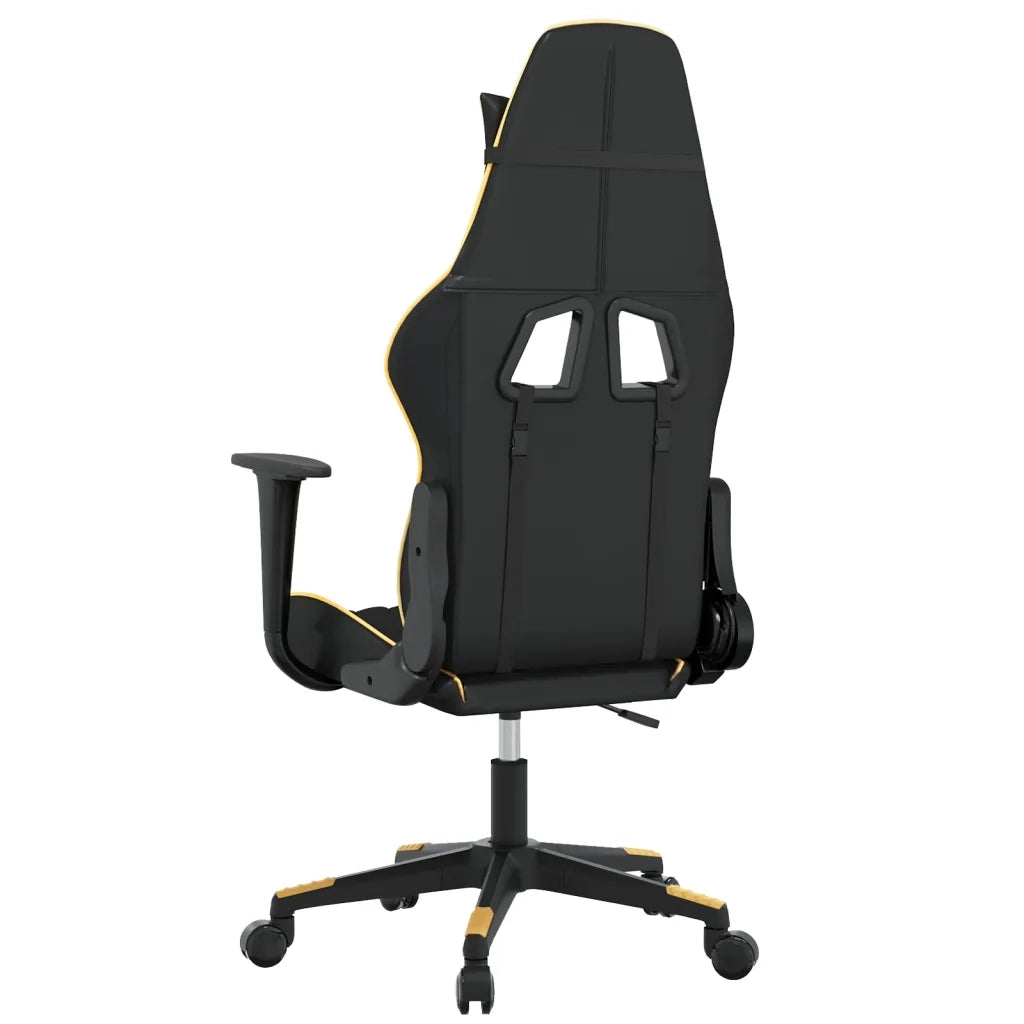 Sedia da Gaming Massaggiante Nero e Oro in Similpelle 345513