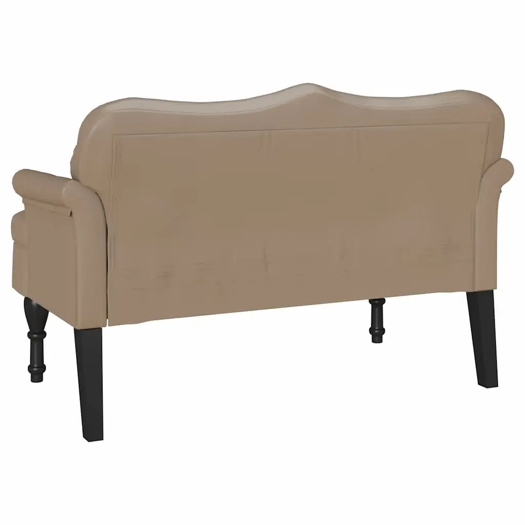 Panca Chesterfield-Sgabello-Divano con cuscino Cappuccino 120,5 x 65 x 75 cm