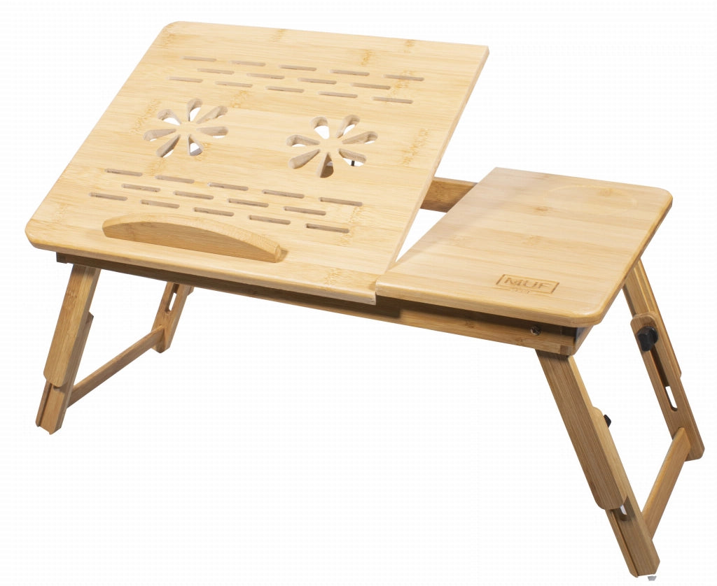 Valora TAVOLO PER COMPUTER PORTATILE IN BAMBÙ Pieghevole Regolabile in Legno di Bambù