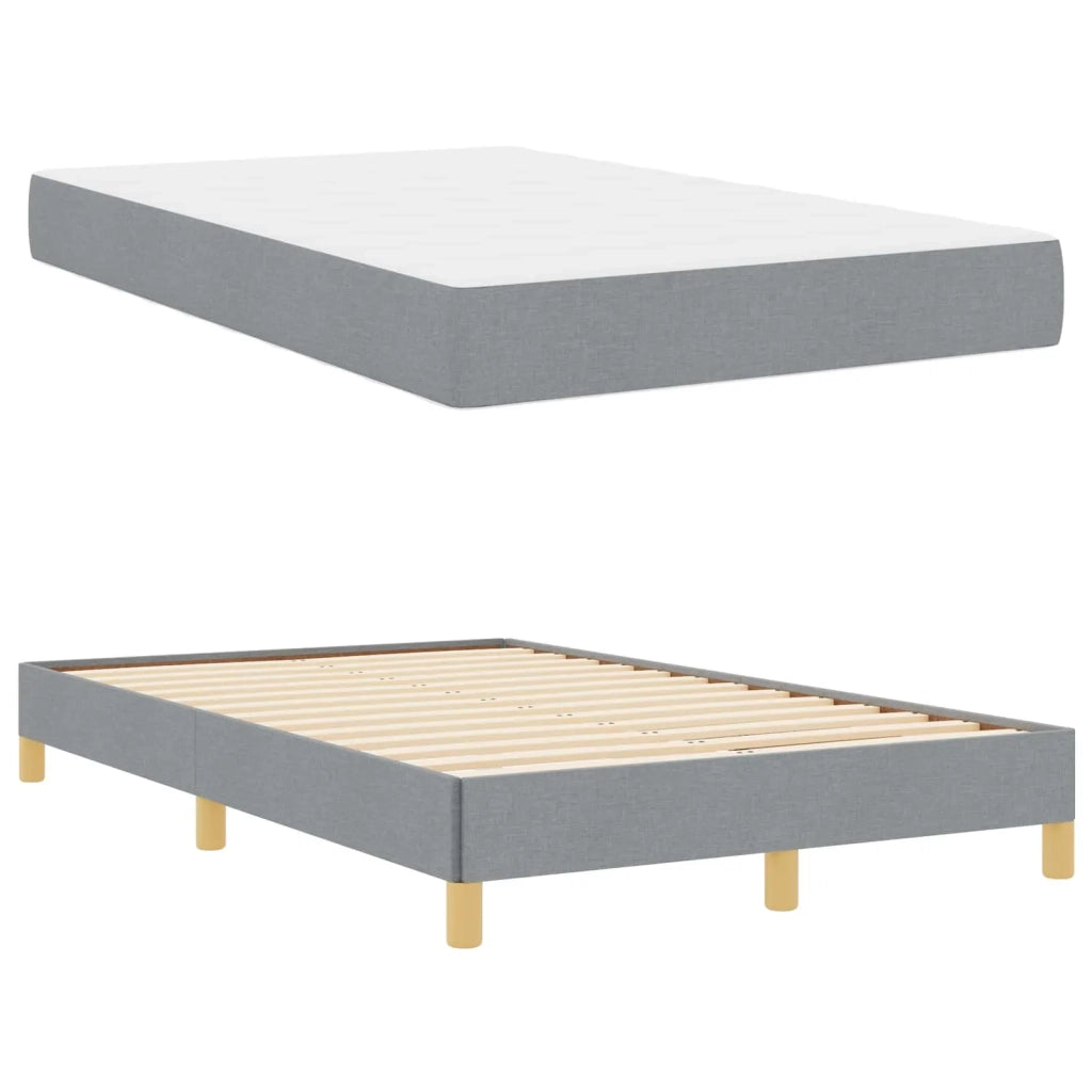 Letto a molle con materasso Grigio chiaro 120 x 200 cm Tessuto