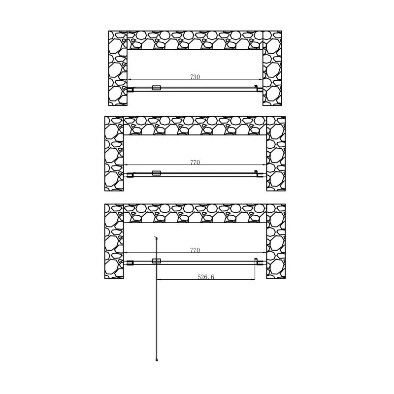 Porta Battente 73-77x185h 4mm Cromato - Volta