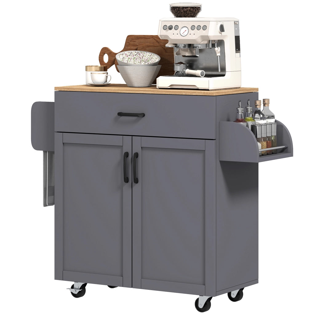 Mobile Cucina con Ruote ¨C Minimal ¨C Grigio 105x36x85 cm