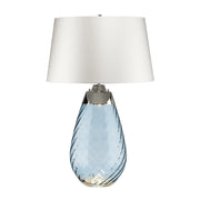 Lampada da tavolo Lena vetro blu paralume bianco Elstead
