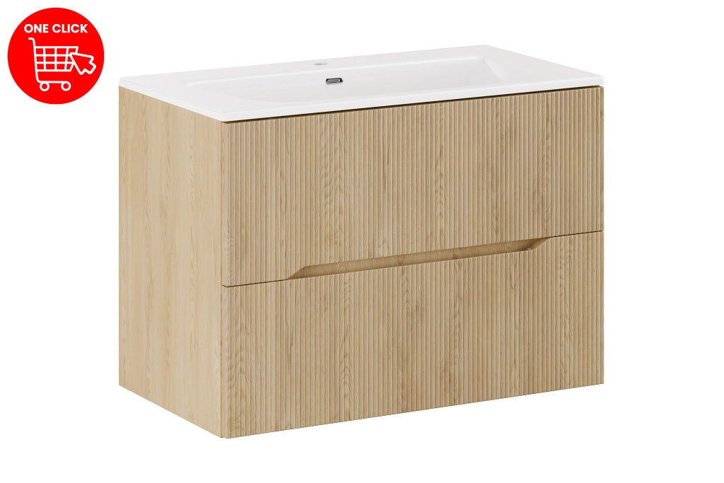 Set mobili bagno 80 cm con lavabo per mobile SKY Nordic Cremona 80 cm
