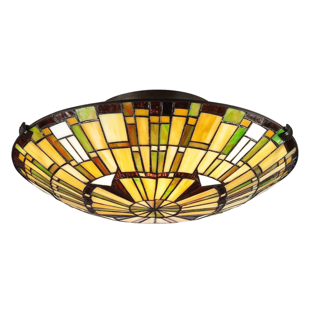 Plafoniera Tiffany multicolore Quoizel Reed 2xE27 60W