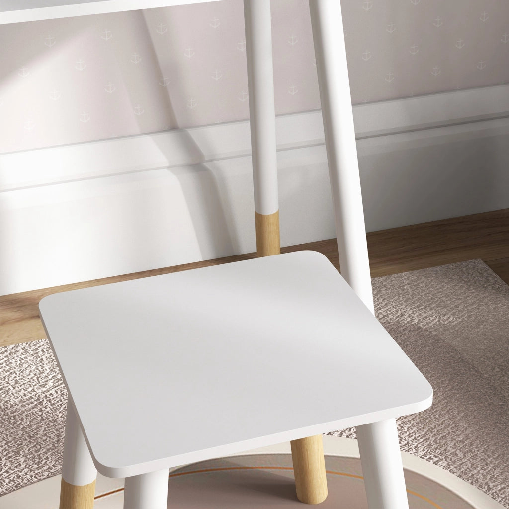 Tocador per bambini con specchio e sgabello ¨C zephmum ¨C Bianco