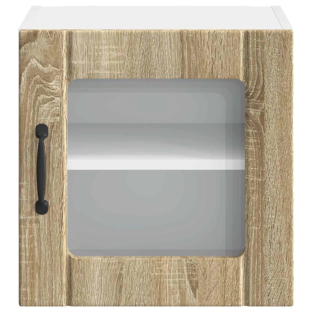 Pensile da cucina | Mobile in vetro da parete LUCCA 2 pz Rovere Sonoma